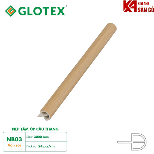 Nẹp Bậc Cầu Thang Nhựa Giả Gỗ Glotex NB-03